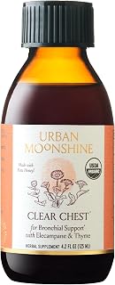Urban Moonshine Clear Chest Syrup - Clear Lungs - Immune Support - Respiratory Health - Elecampane - Licorice Root - Raw Honey - Certified Organic - Natural - 4.2 Fl Oz