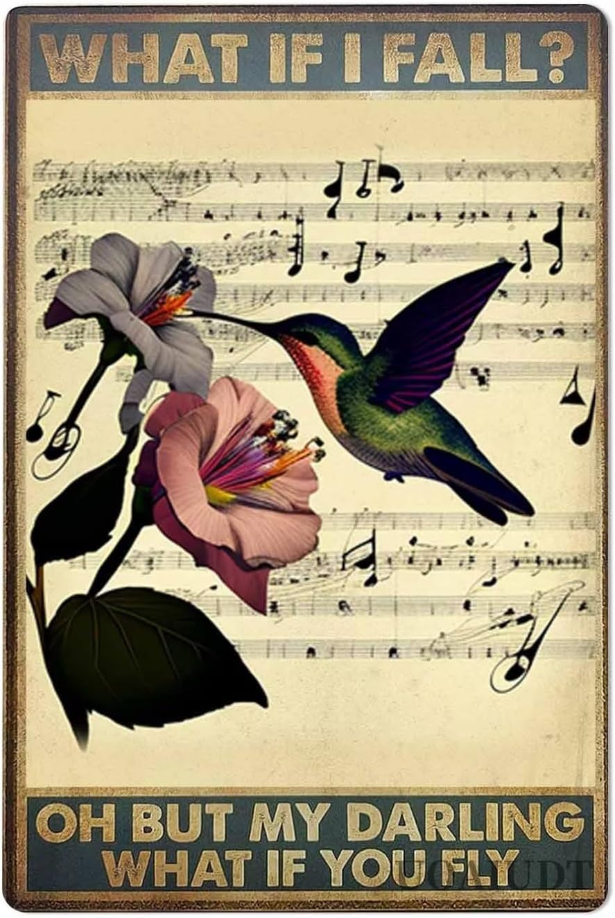 1000 Piece Jigsaw Puzzle for Adults and Families - Hummingbird Flower What If I Fall Wooden Jigsaw Puzzle - Family Fun & Leisure Beginner Jigsaw Puzzle Toys for Adults Stress Relief