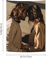 Vista 3 de OHORTEB Tapiz vertical personalizado con foto y nombre, colgante de pared personalizado para bodas, cumpleaños, día del padre, día de la madre