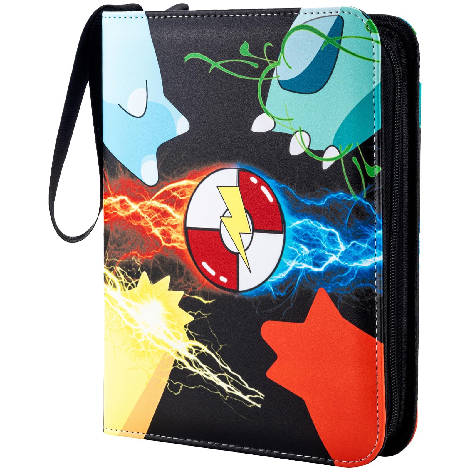 Sammelkartenbinder 4 Tasche, Kartenbinder 400 Taschen Kartenbuchhalter mit 50 abnehmbaren Hüllen, Tragbares Sammelspiel Kartenalben Geschenke für Jungen und Mädchen