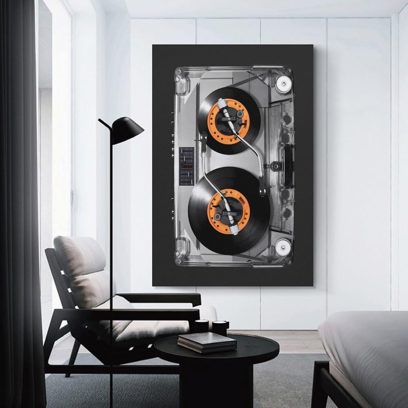 Junmoney Unframe-Cassette Dj Turntable Canvas Wall Art Cassette Dj Turntable, 24X36inch(60X90cm), For New Homes, Bedrooms Or Workspaces, Canvas Artwork With Gifting Potential