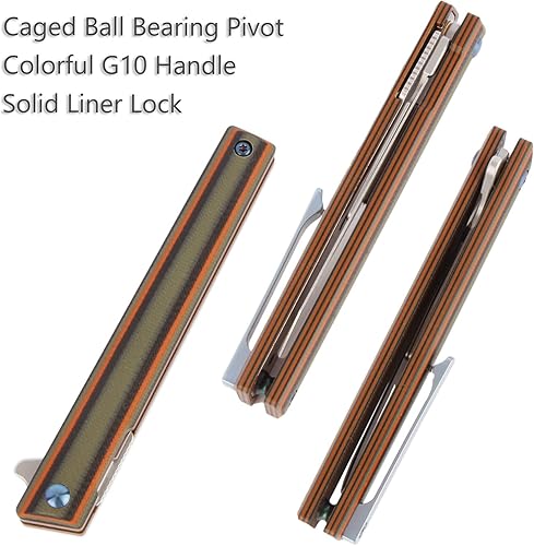 Miniatura 5 de G37 Cuchillo de bisturí de bolsillo pequeño, 10 cuchillas reemplazables #60, delgado, delgado, delgado, plegable, para caballero, con clip de