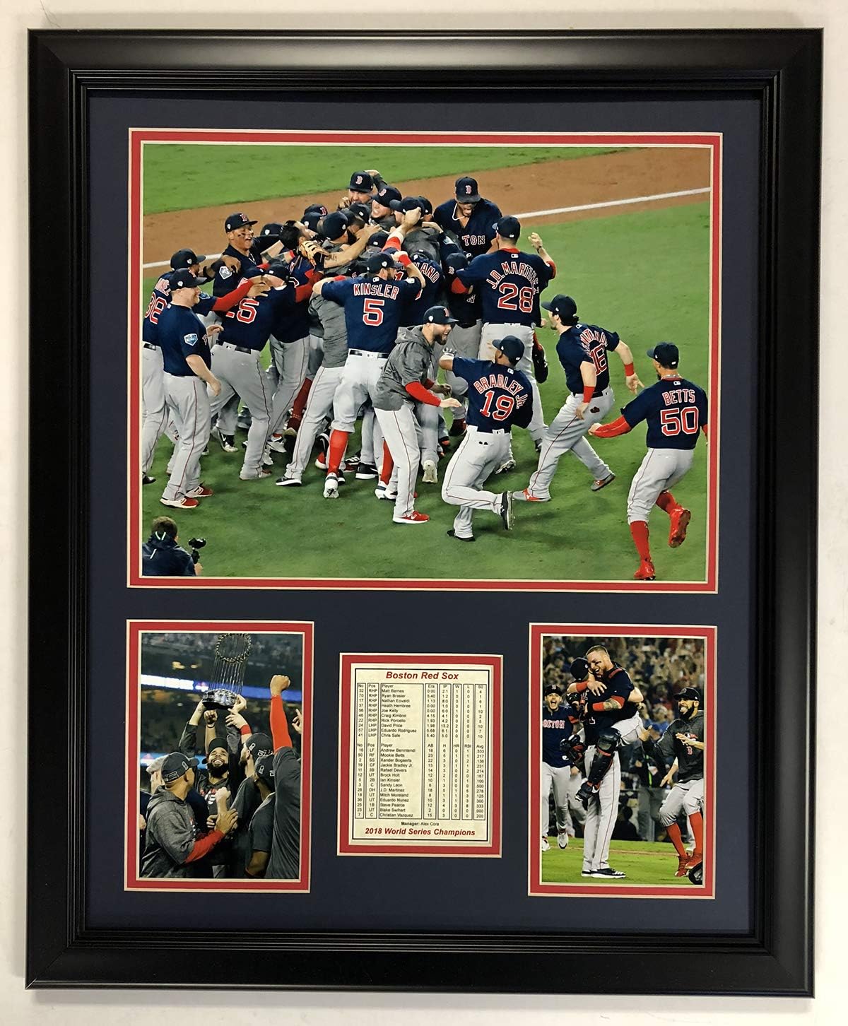 Legends Never Die MLB Boston Red Sox 2018 World Series Champions Framed Photo Collage, Celebration, 18 x 22-Inch