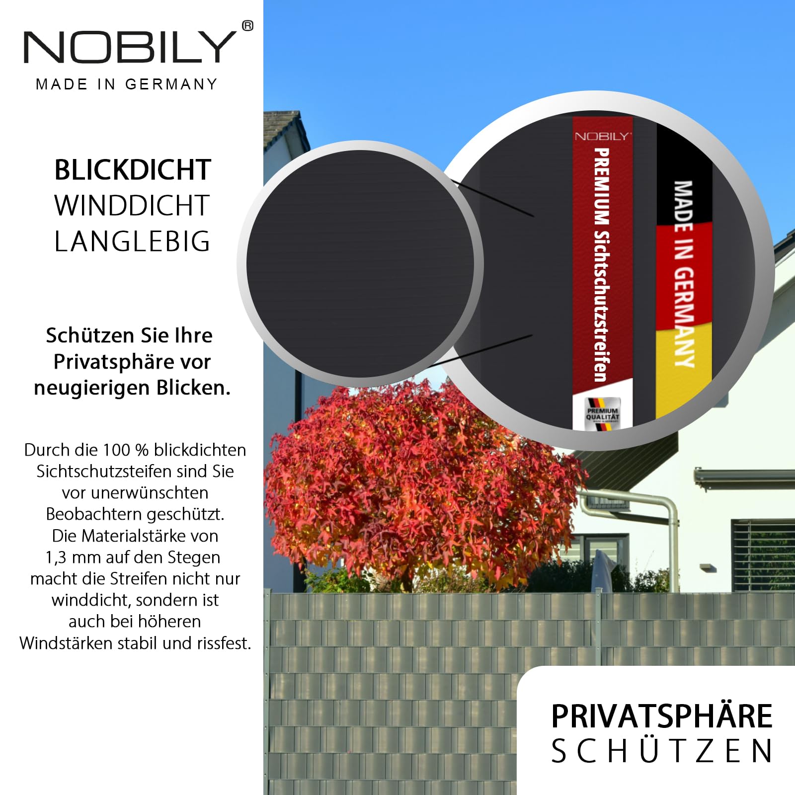 Premium Zaunsichtschutz HART-PVC / 40 x Streifen 2,525 m/Höhe 19 cm Anthrazitgrau - Zaun Sichtschutzstreifen für Doppelstabmattenzaun Zaun Sichtschutz anthrazit