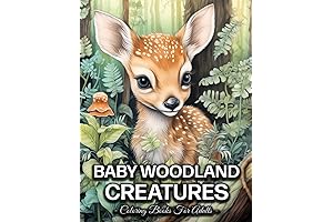 Baby Woodland Creatures Coloring Book: The Perfect Coloring Book for Adults Featuring Adorable Animals!
