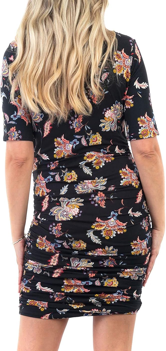 Mother Bee Maternity Ruched Bodycon Maternity Dress for Baby Shower or Casual Wear – Made in USA at  Women’s Clothing store
