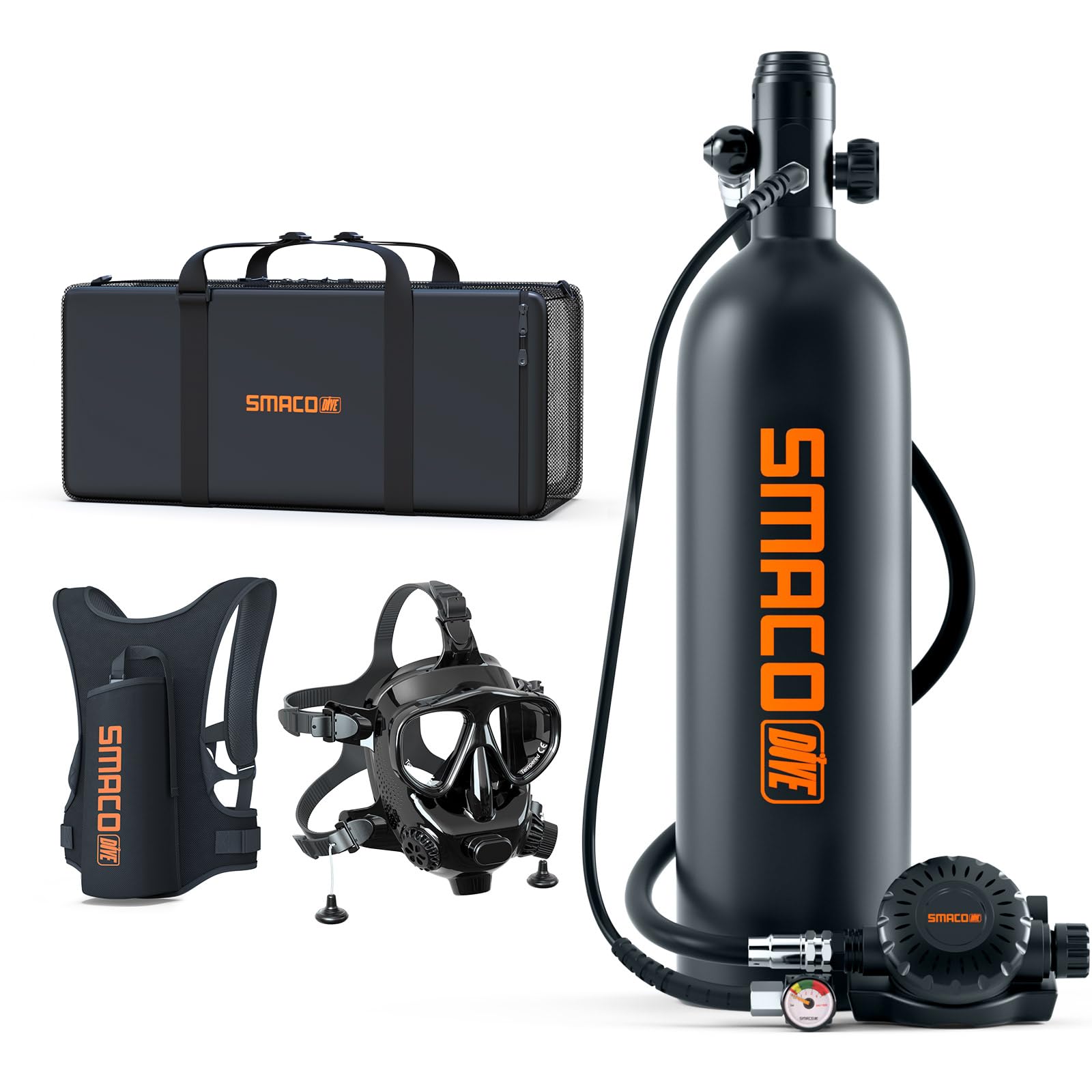 SMACO S700 Plus Mini Scuba Tank Reusable Diving Tank 1.9L