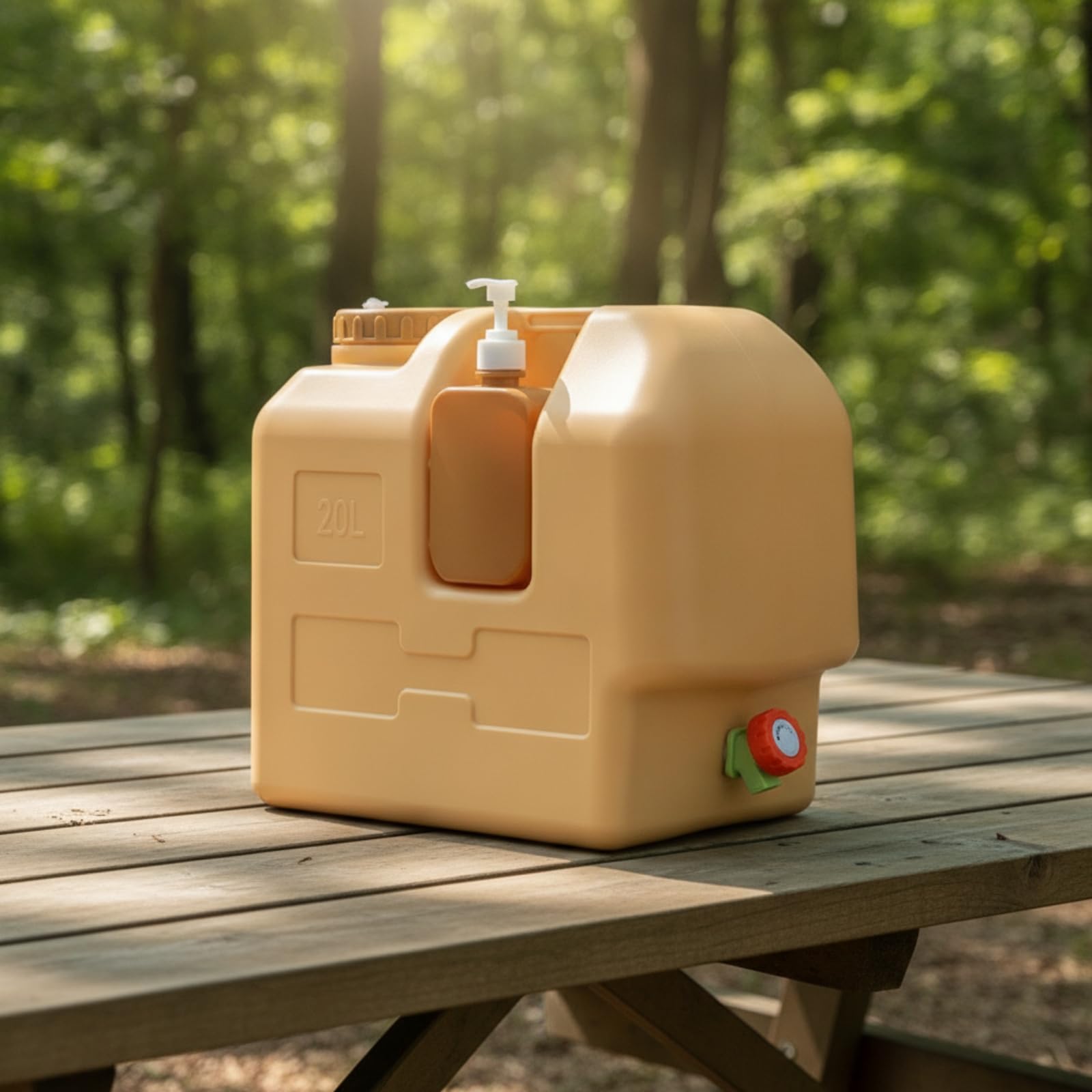 Tanica con Manico Compatto | Da 20 Litri, Tanica con Rubinetto, Portatile, per Campeggio, Attività All'aperto, Veicoli, Campeggiatori