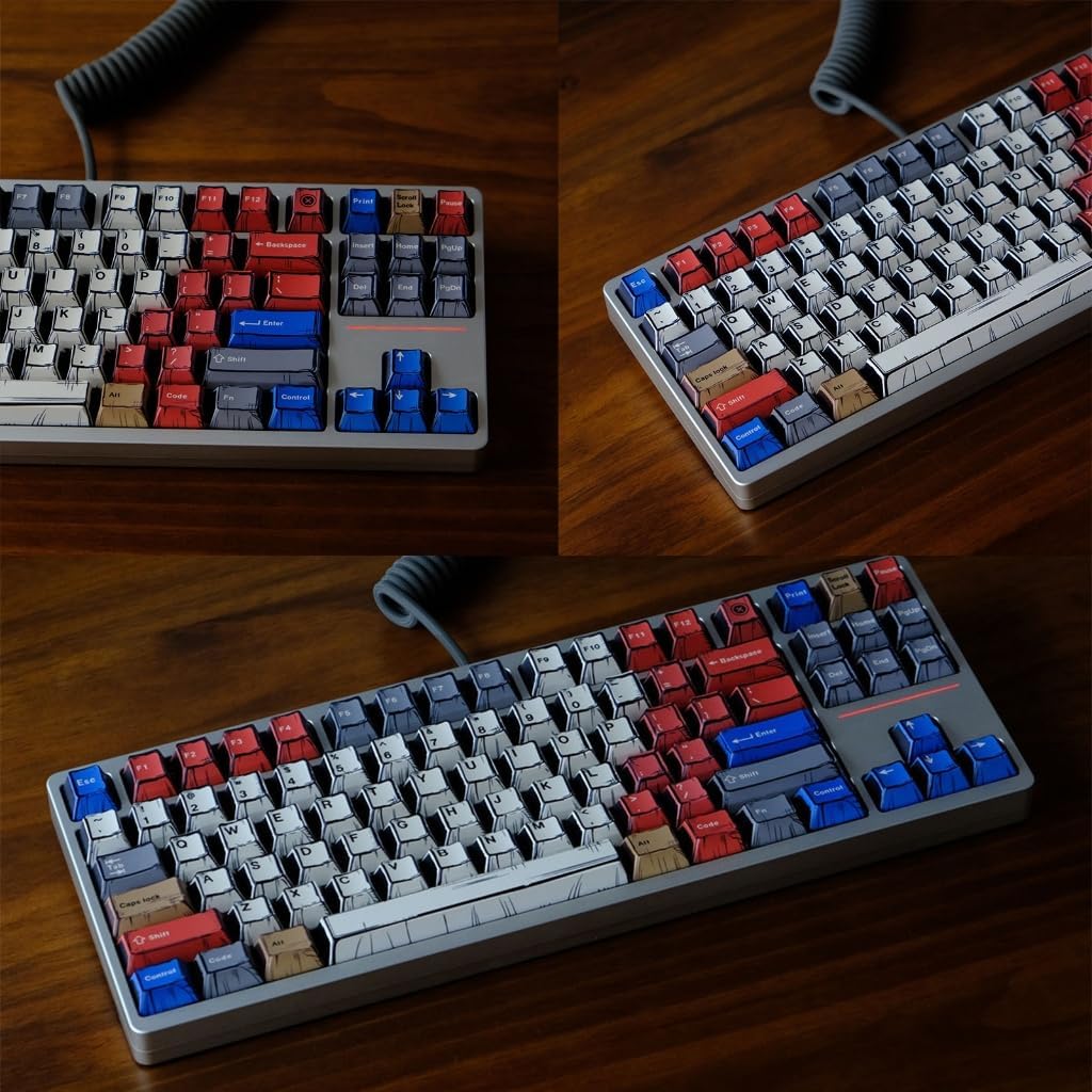 151 Key PBT Keycap Set Graffiti Theme Colorful for Mechanical Keyboards