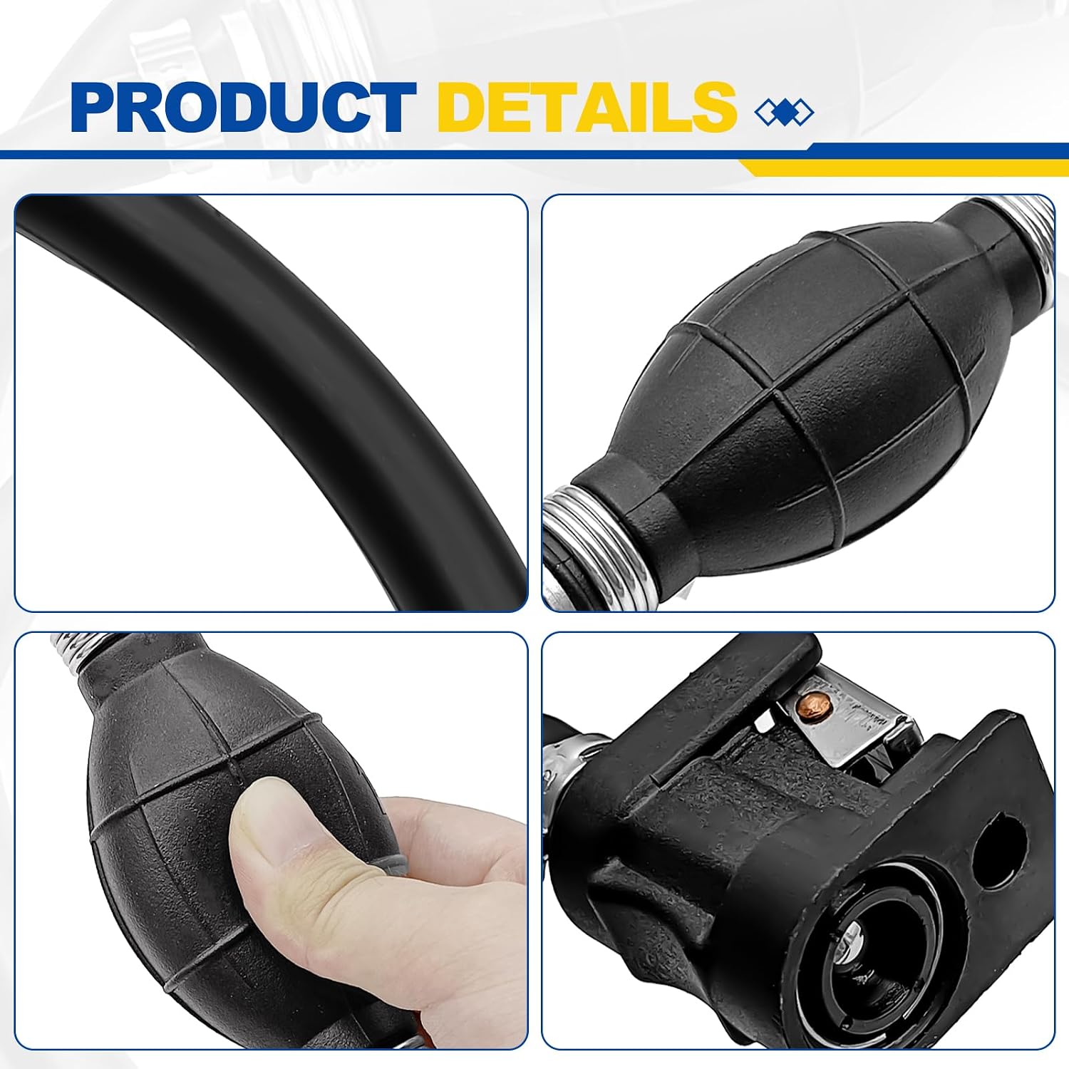 5/16 Inch (8mm) Outboard Fuel Line Primer Bulb Assembly Kit, Compatible with Boat, RVs, Tractors, Caravans etc, Replace OE Number #6Y1-24306-00, 32-858104K08, 32-858104Q08 (2m/ 6.56Ft)