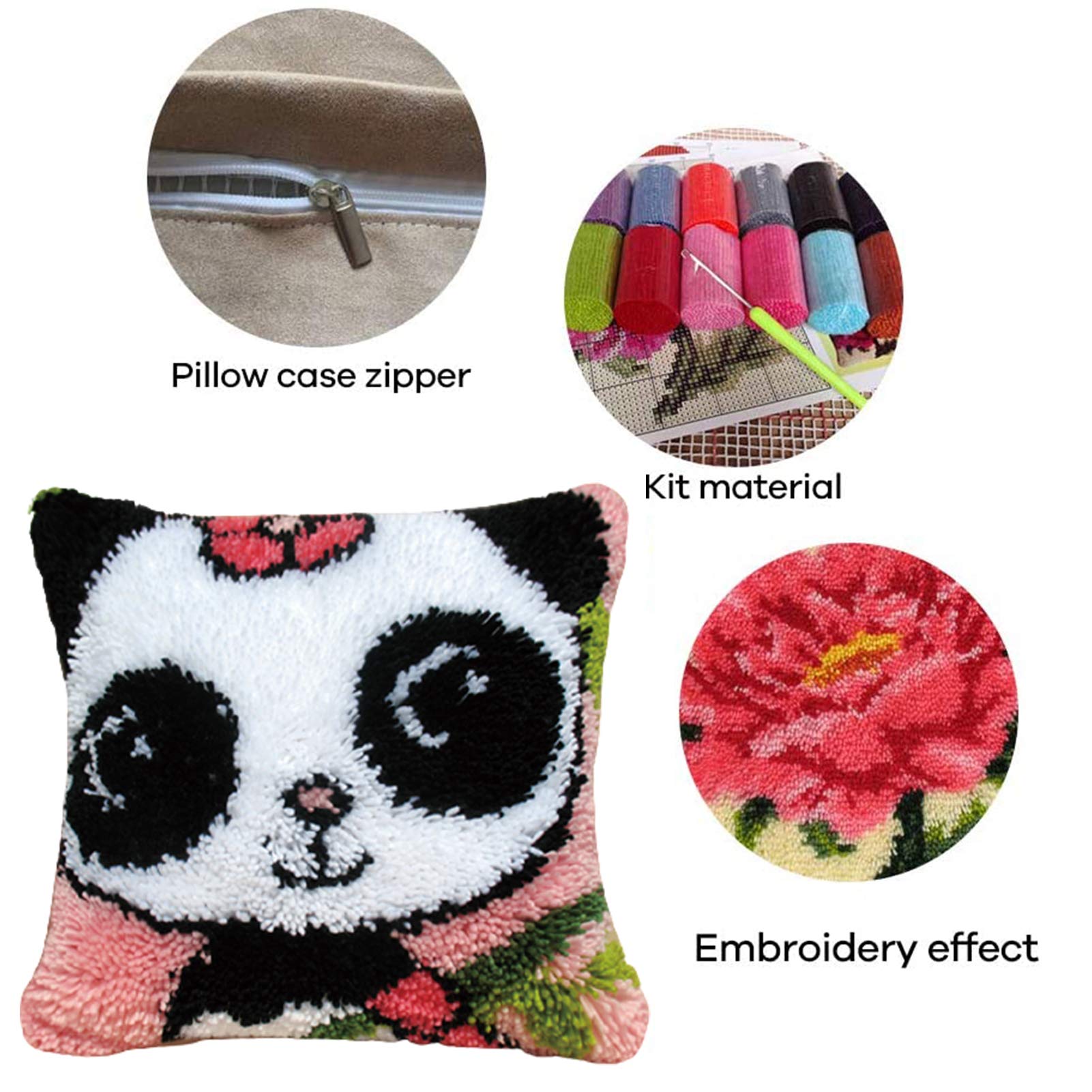 DIY Knüpfkissen Set - Christliches Kreuz Design 43x43cm Mit Garn & Werkzeug