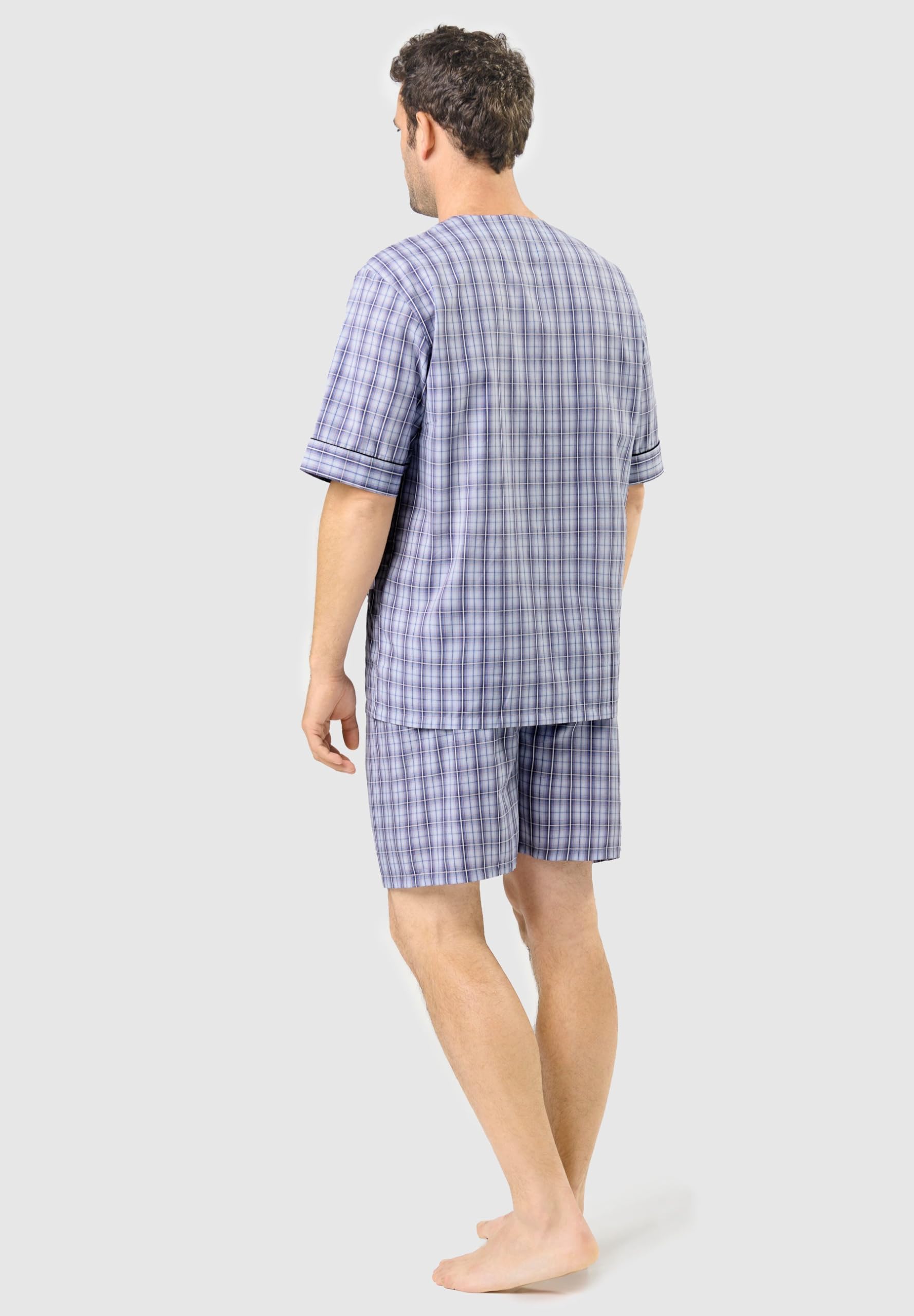 El Búho Nocturno Pigiama Uomo Estate Manica Corta Tessuto Cotone Classico o Pigiama Uomo Corto Maglia a Righe