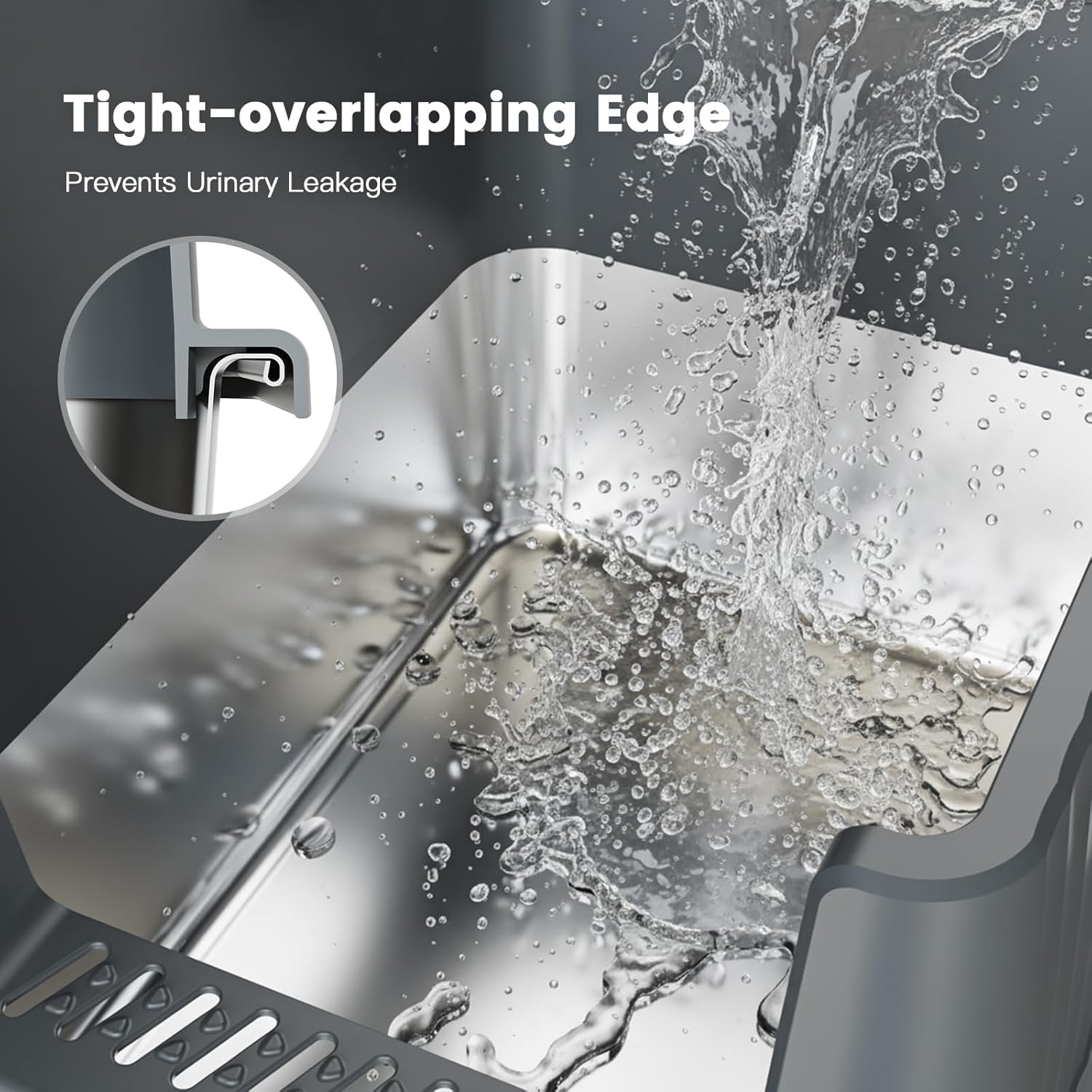 2PACK Stainless Steel Cat Litter Box with Lid,Metal Litter Box with High Side for Cats,Anti-Leakage Non-Sticky Easy Cleaning Include Litter Scoop