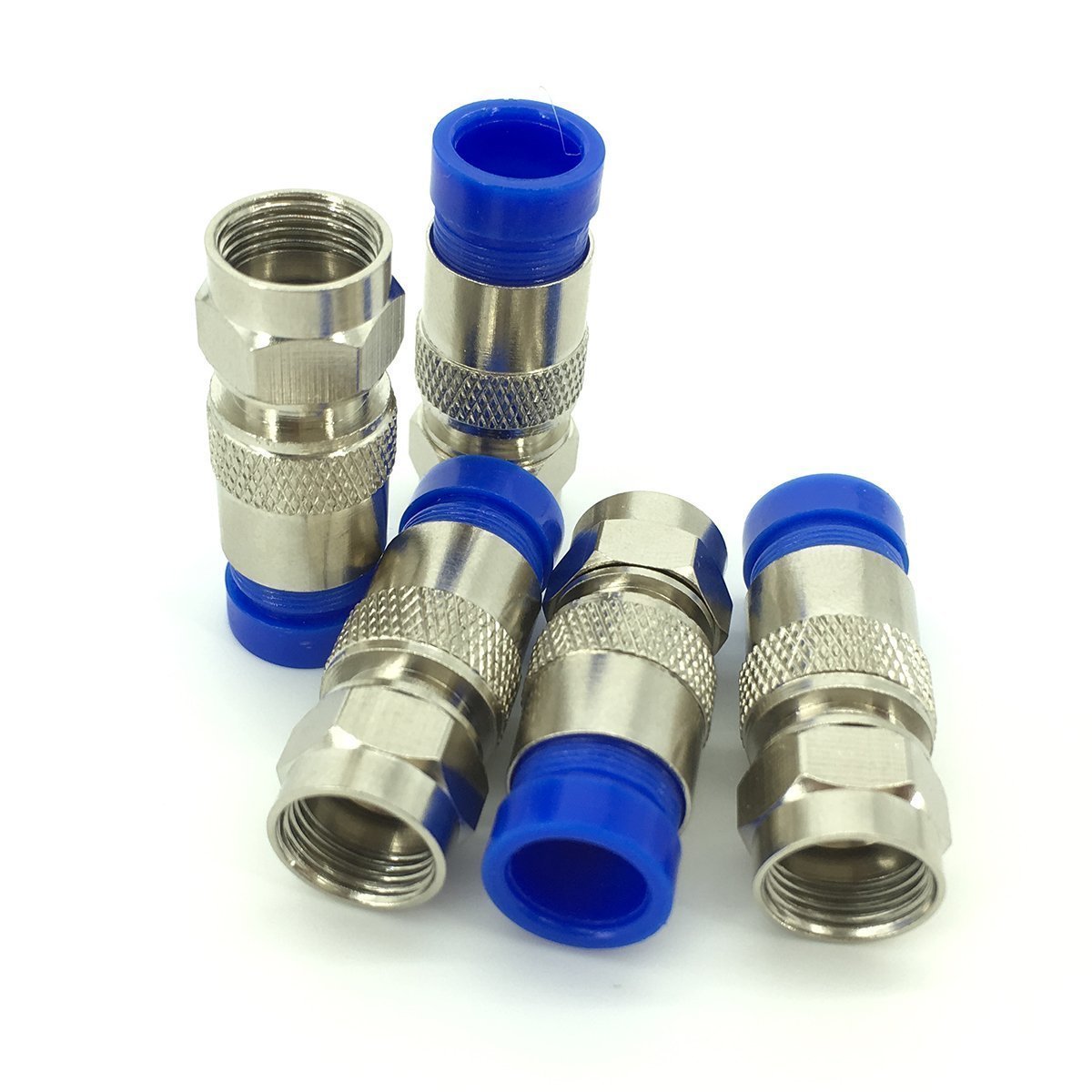 25x F-Type RG6 Kompressionsstecker Adapter - Aus Kupfer, Für Satelliten- & Kabel-TV