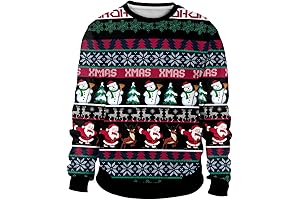 Colorful House Unisex's Ugly Christmas Jumper Sweater Printed Pullover, 3D Digital Print...
