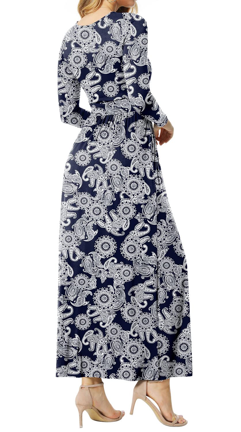 Cathy Womens Empire Waist Bodycon Maxi Dress Crewneck Casual Long