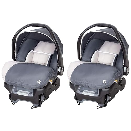 Baby Trend Ally - Juego de asiento y base de coche para bebé de 35 libras, color gris magnolia (paquete de 2)