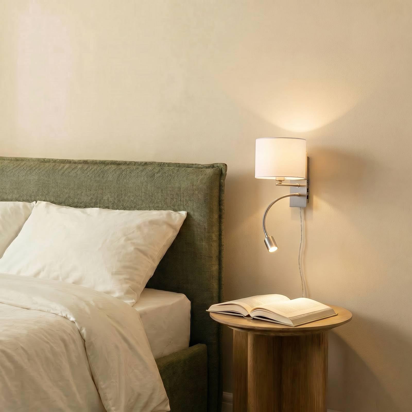 Lindby Wandleuchte, Wandlampe Innen Florens (Modern) in Alu aus Textil (1 flammig E14) - Wandleuchten Wandstrahler Wandbeleuchtung Schlafzimmer/Wohnzimmer Wohnzimmerleuchte