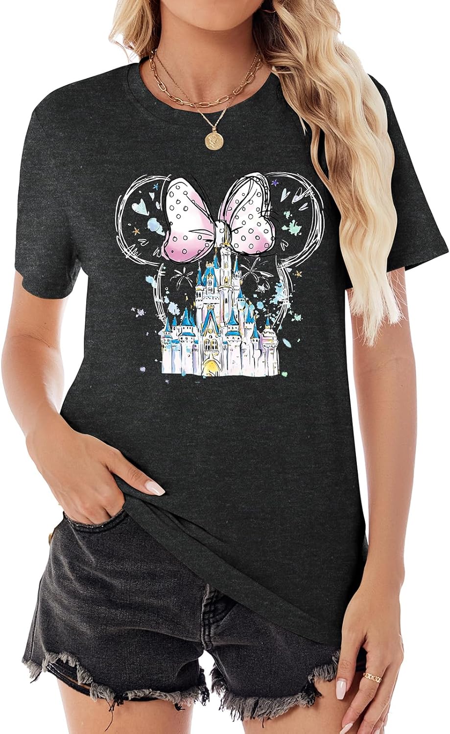 Magical Shirt for Women Magic Kingdom T Shirt Family Vacation Tee Princess Castle Casual Short Sleeve Tops - Image 2