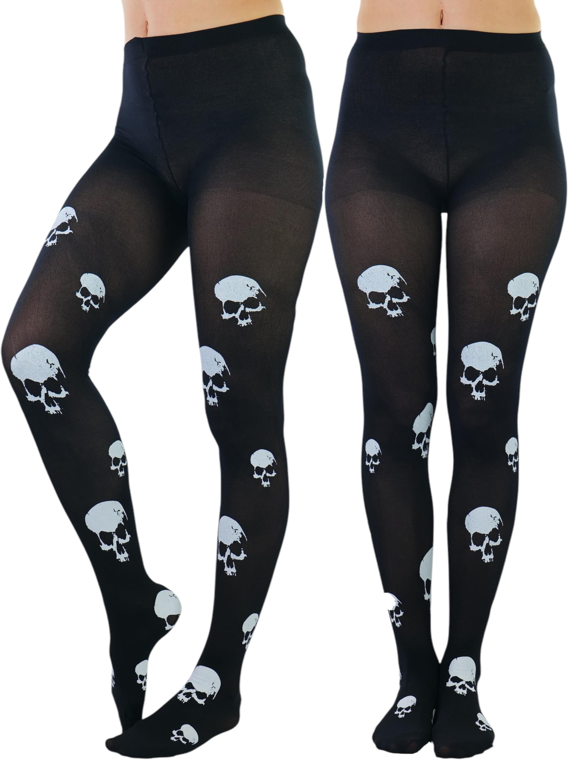 ToBeInStyle Women’s Skull Crossbones Skeleton Pirate Symbol Hosiery Tights &amp; Thigh High Stockings