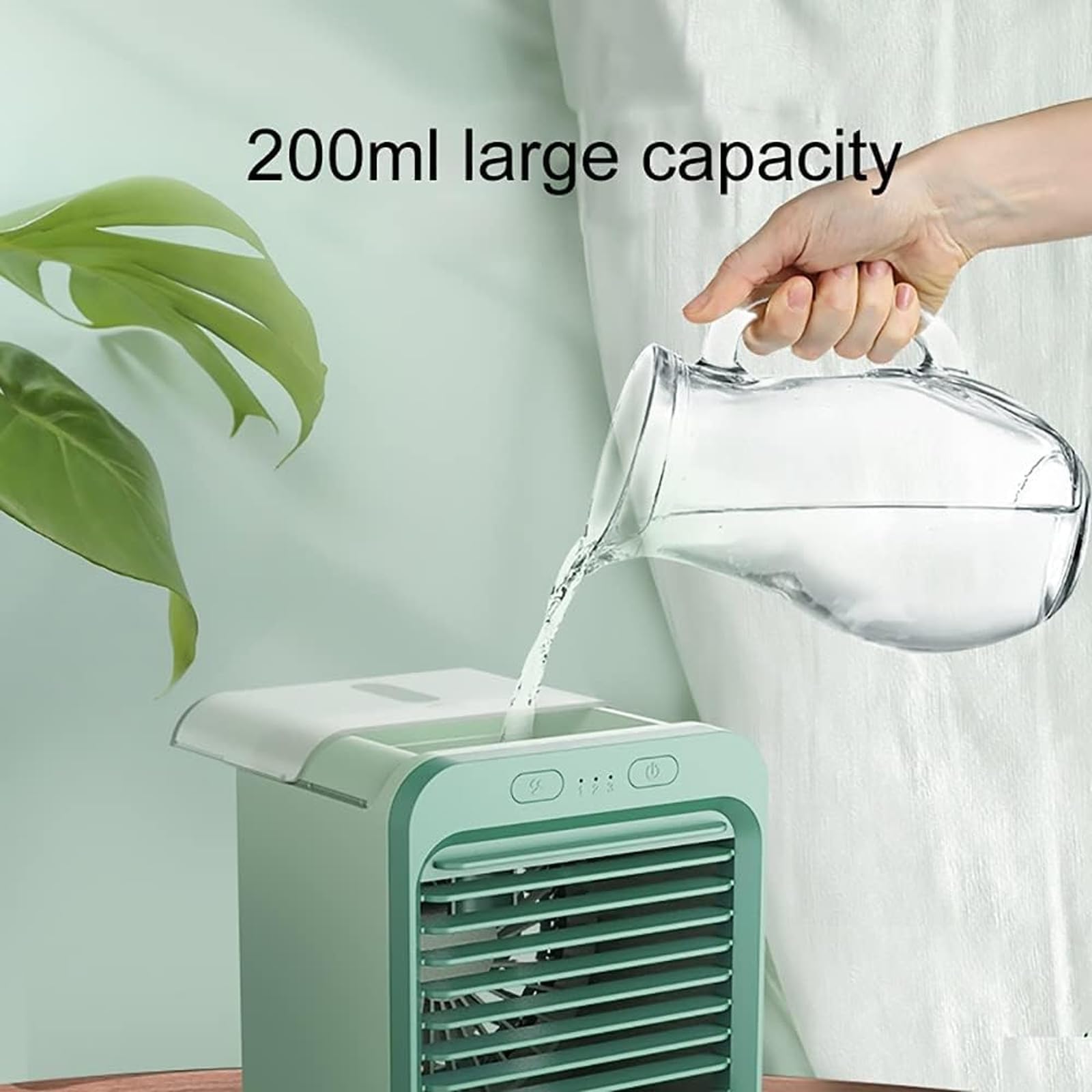 Amazon | USB充電式ポータブルエアクーラー、200mlの水タンクと加湿器