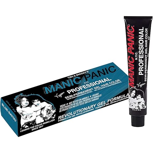 Manic Panic Professional Color Blue Bayou - Medium Neon Turquoise Semi Permanent Gel Hair Dye - Glows Under Black Light - Lasts Through 40+ Washes - No Developer Required (3oz)