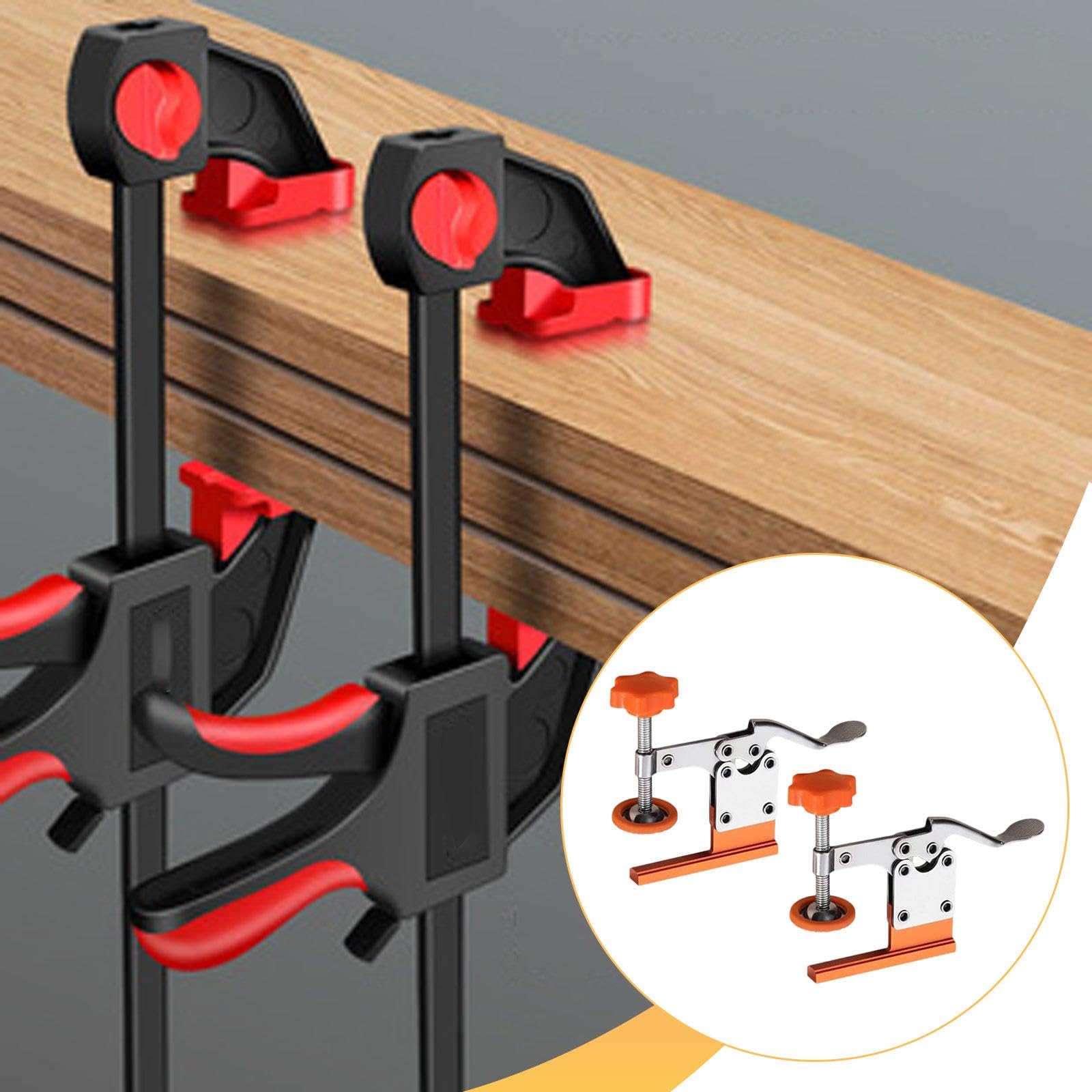 Abrazadera para Carpintería Fabricada en Aleación de Aluminio, Herramienta de Fijación Ergonómica, Abrazadera Estable Y Robusta para Trabajos de Const, 2 Piezas