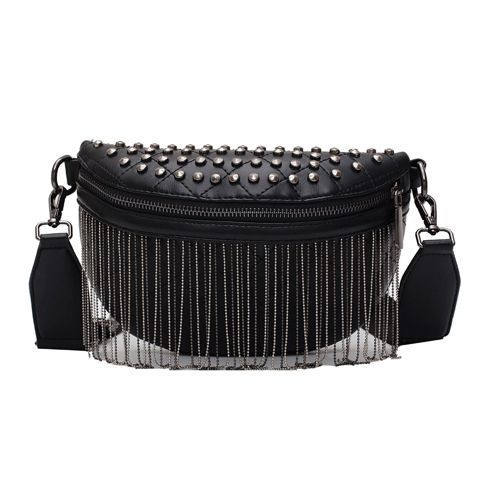 ZLM BAG USCute Bear Fanny Pack Bling Rhinestones Waist Pack Chest Bag Phone Purse, X-Black, 9.4 x 5.5 3 (in inches)