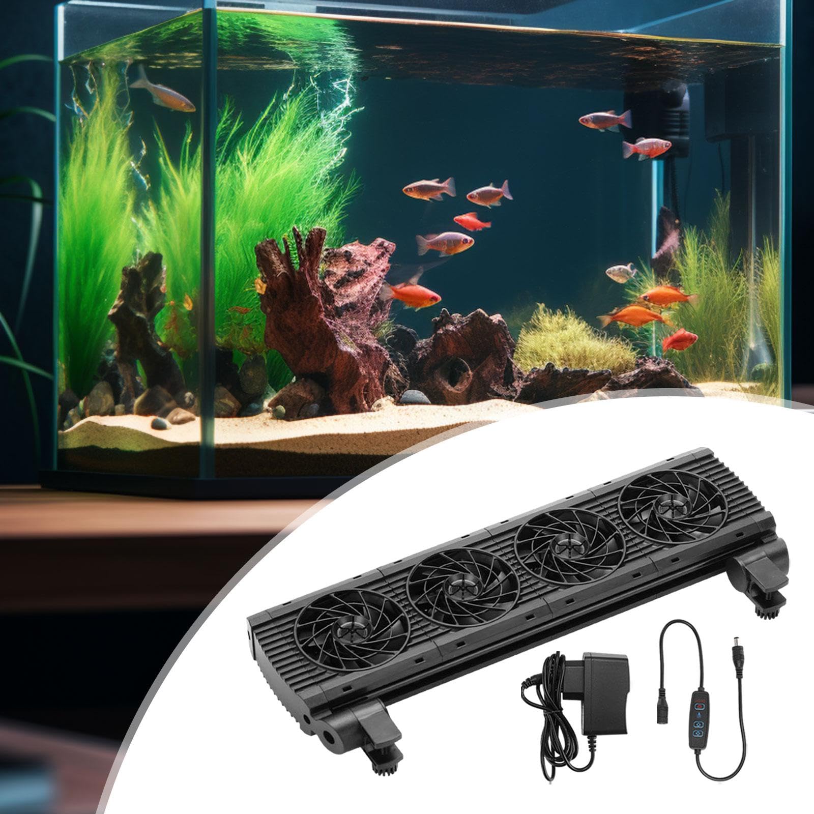 F Fityle Refroidisseur d'aquarium, Refroidisseur de Machine de Refroidissement hydroponique, Fournitures pour Animaux de Compagnie, Ventilateur d'aquarium à, 4