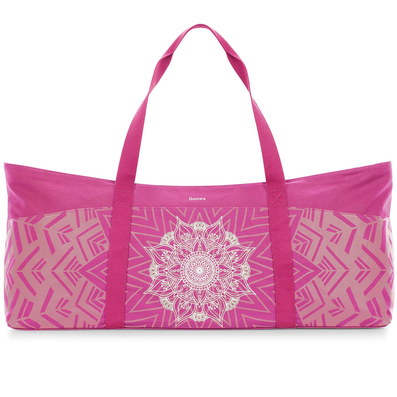 Gonex Yoga Mat Bag Extra Large Canvas Gym Bag with Waterproof Pocket Metal Zipper Fits Mat Blocks Stylish