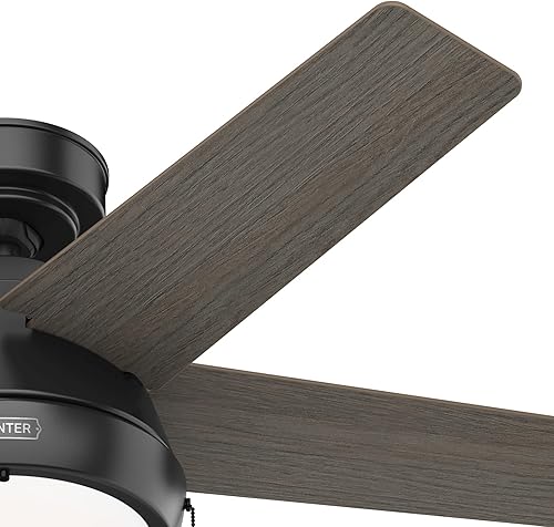 Miniatura 2 de Hunter Burroughs - Ventilador de techo plateado mate de 44 pulgadas con kit de luz LED y cadena de tracción