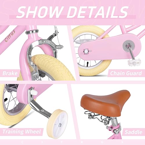 Miniatura 2 de Bicicleta para niños de 2 a 12 años de edad, niñas y niños de 12, 14, 16, 18 y 20 pulgadas, bicicletas retro con ruedas de entrenamiento, anillo de