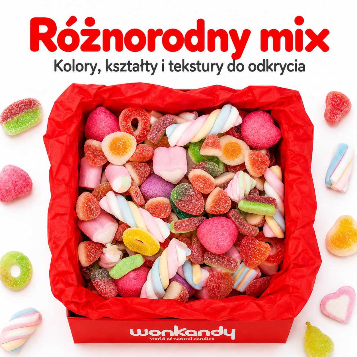Wonkandy Caja Roja XXL 3 kg Pudełko Prezentowe ze Słodyczami