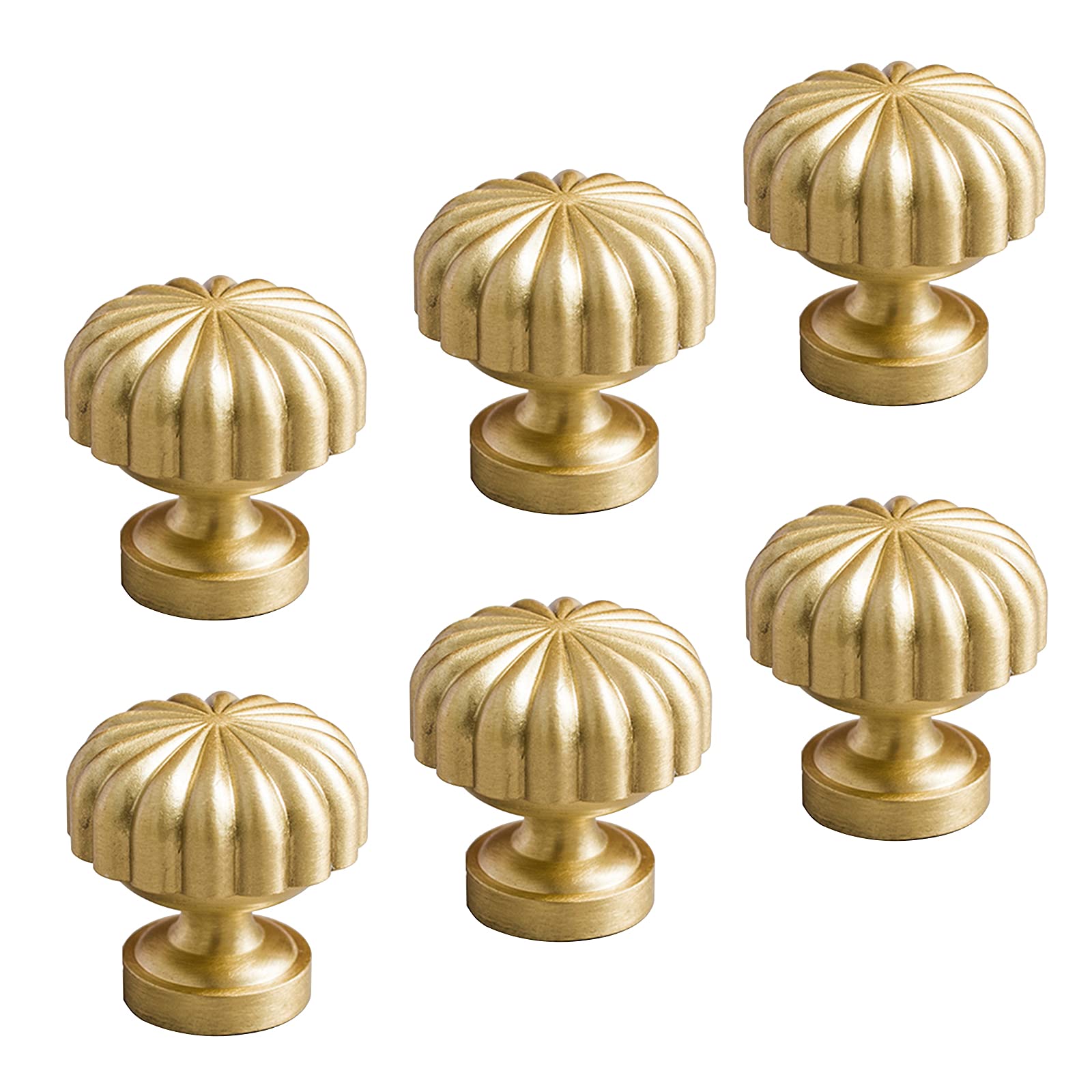 Poignées d'armoires Poignées de tiroirs, 6 Pcs Solid Brass Drawer Knobs,Kitchen Cabinet Pulls Bedroom Furniture Doors Hardware Pull Handles,for Cupboard Wardrobe Bathroom,with Screws,(25mm)