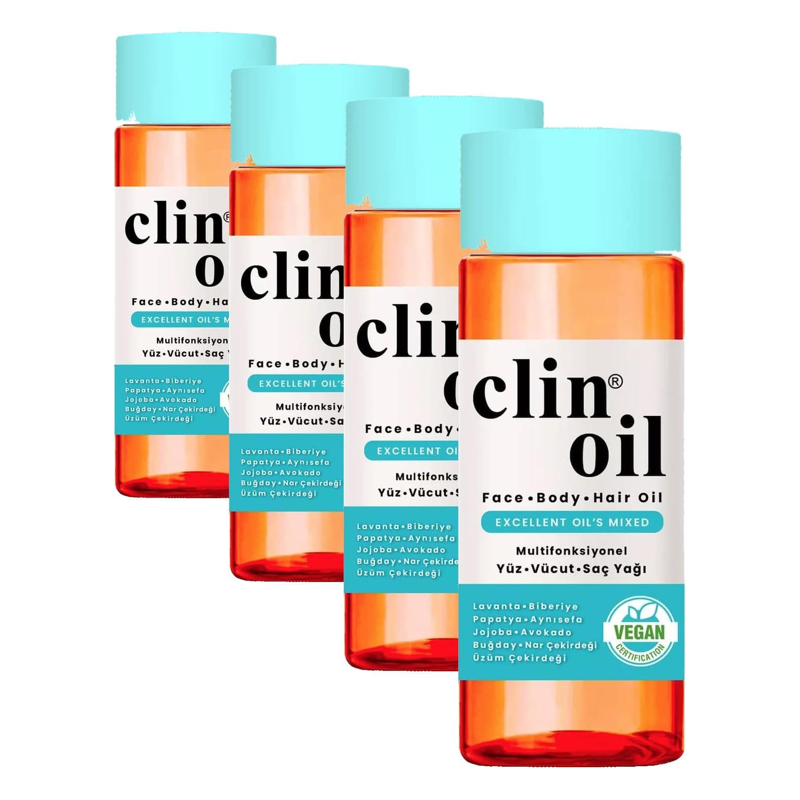 CLIN OIL Multifonksiyonel Oil (Yüz Vücut Saç) 100ml (4 paketi)