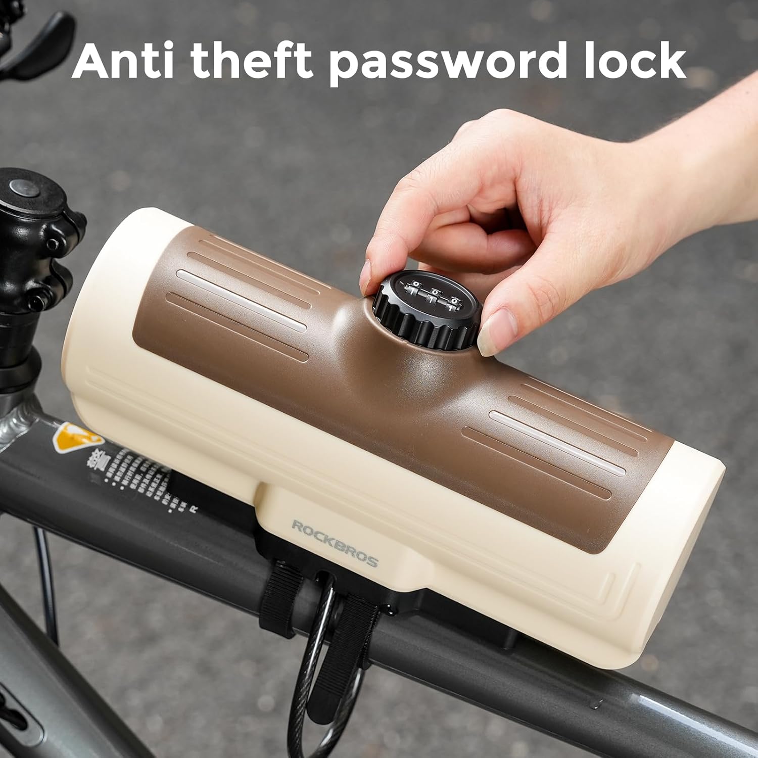 ROCKBROS Bike Frame Bag Password Storage Box Plastic Hard Shell Key Anti-Theft Steel Cable/Screws Installation Firm Fixed Equipment, Universal for Gravel MTB Road Racing Cycling