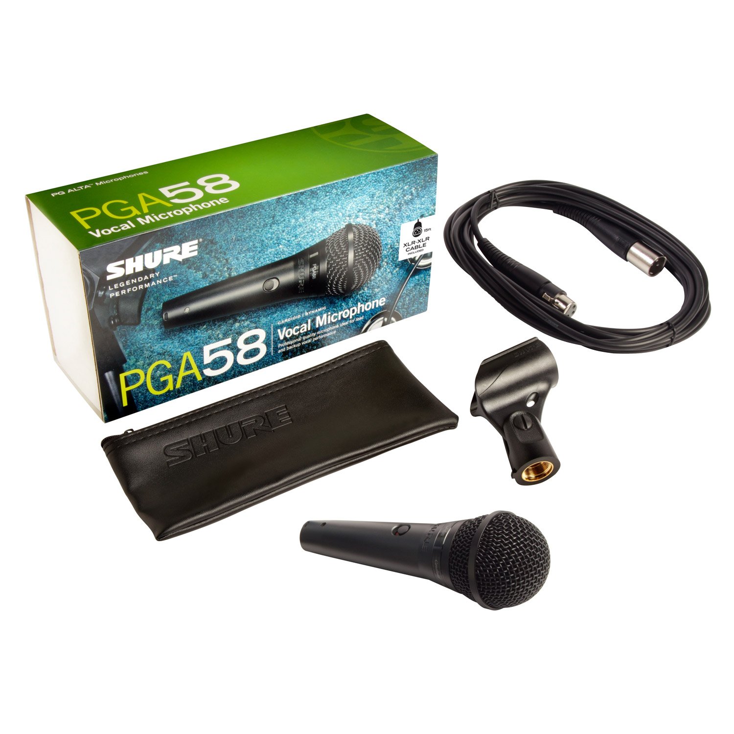 Shure PGA58 Niere Dynamisches Gesangsmikrofon mit XLR-zu-XLR-Kabel