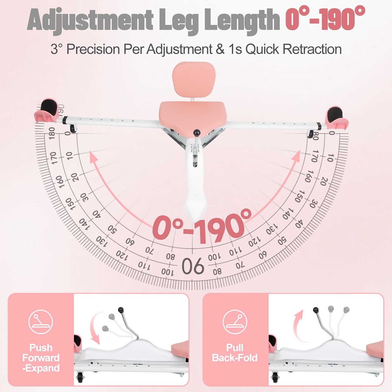 Leg Stretcher Split Machine with Backrest (Pink)