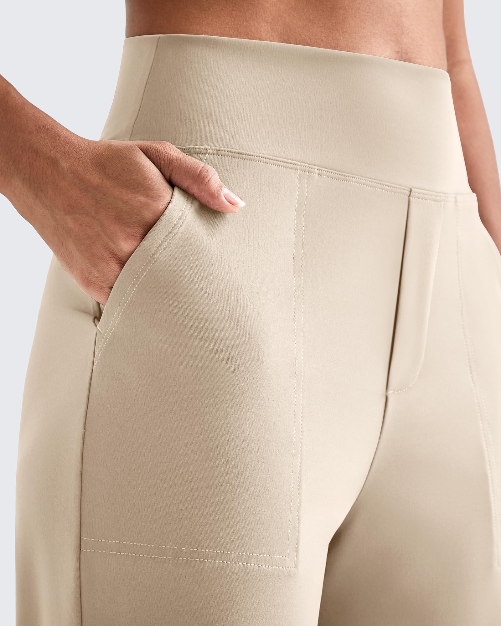 G4Free ShiftReady Pantalon de yoga taille haute pour femme avec poches Coupe droite Pantalon décontracté 71,1 cm/76,2 cm/81,3 cm
