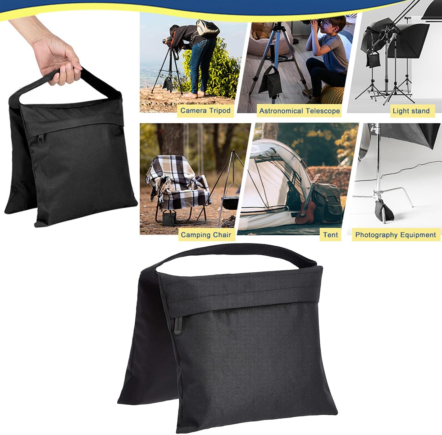 Windproof Heavy Duty Sandbags for Outdoor Canopies Tents Waterproof Oxford Fabric Load Capacity Up to 10kg/22lbs