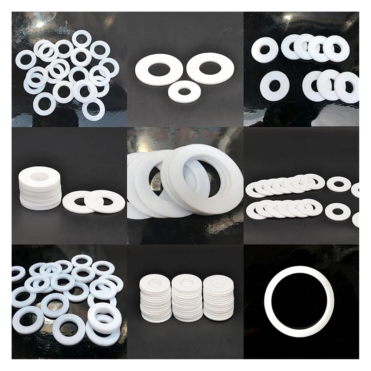 Hardware 10pcs 3mm Thick PTFE Flat Washer Gaskets Spacer Sealing Ring for Pressure Gage ID 5/6/8/10/12/14/15/16/18/20/22/25/30/35/45mm Packing Washer(12x6x3mm)