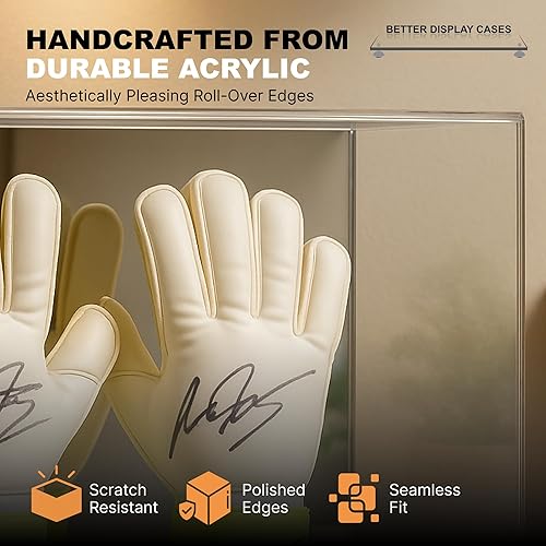 Vista 25 de Better Display Cases Versátil vitrina de acrílico transparente - Caja rectangular grande con base blanca 18" x 12" x 3" (BK09)