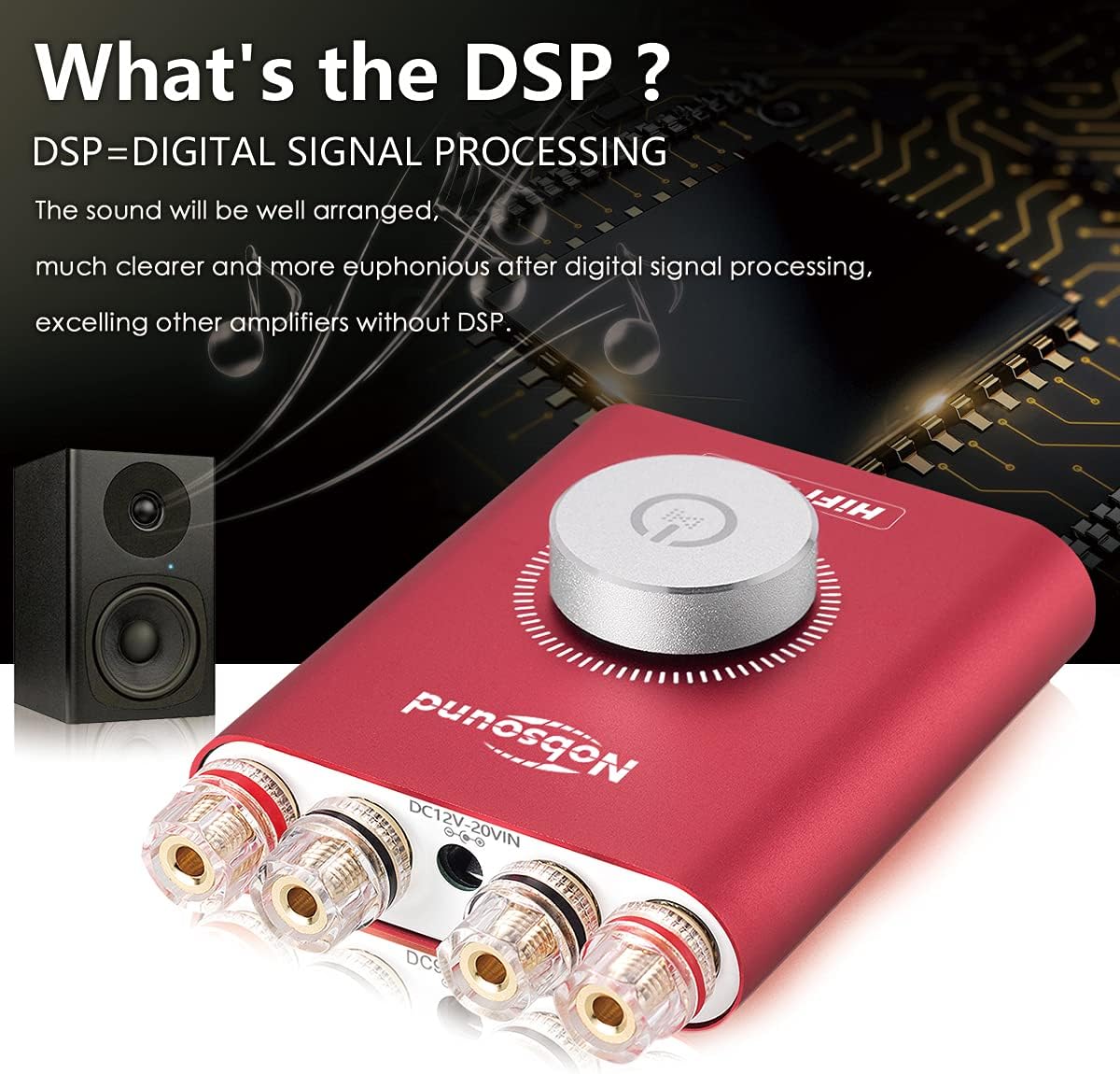 Bеѕt Dеаl 🛒 Nobsound NS-20G 200W Mini Bluetooth 5.0 Power Amplifier 2.0 Channel Wireless Receiver Hi-Fi DSP Stereo Headphone Audio Amp LED Display (Red)