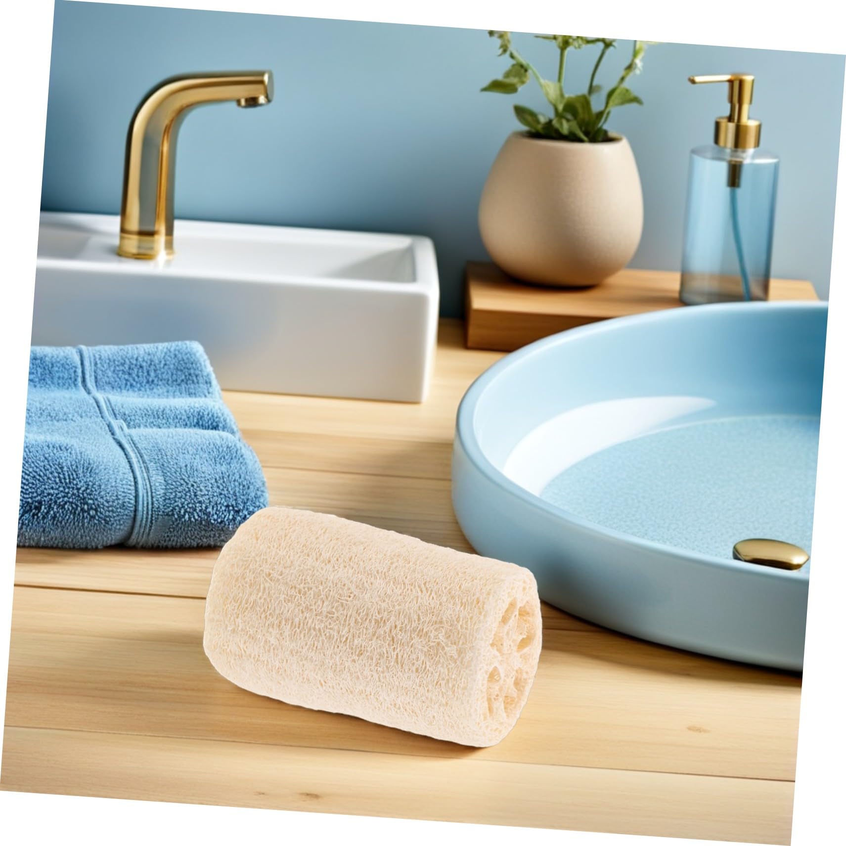 Gatuida 8 Piezas Esponja Natural Luffa para Baño y Cocina Exfoliante Corporal y Depurador Multiuso Masaje Relajante y Limpieza sin Químicos Diseño Ergonómico Cómodo para Hombres y Mujeres