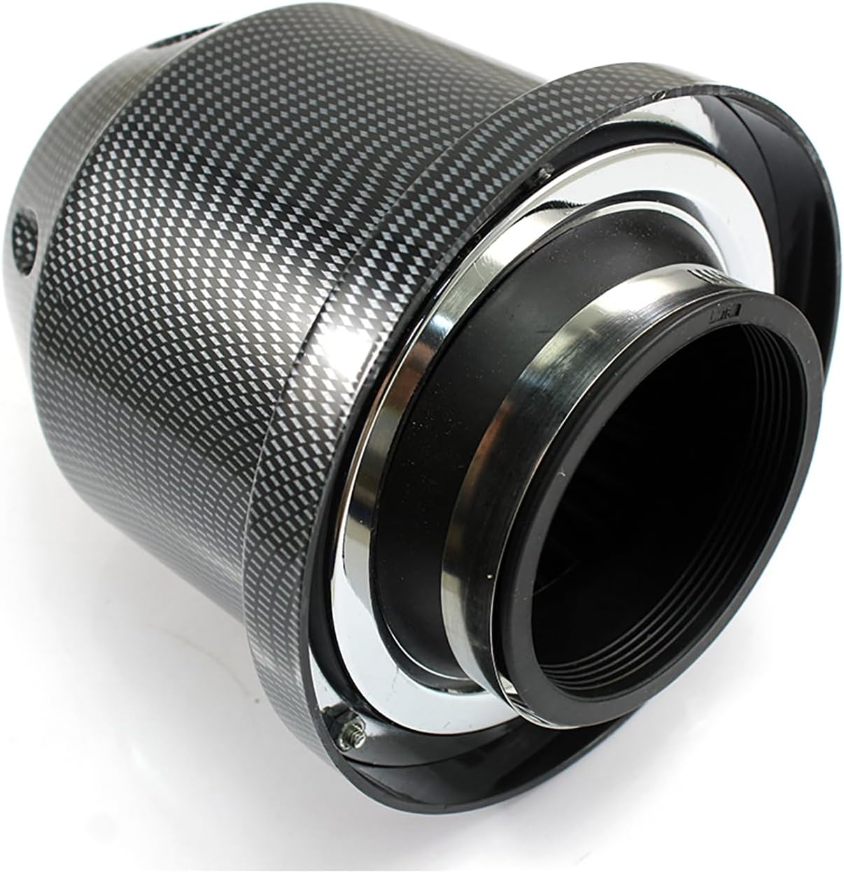 Vechkom 3 Inch/ 76 MM Cold Air Intake Filter Breather Filter Cars Air Intake Kit Automotive Replacement Filter High Power Sports Mesh Cone for Car Black Carbon Pattern