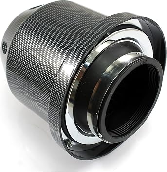 3 Inch/ 76 MM Cold Air Intake Filter Breather Filter Cars Air Intake Kit Automotive Replacement Filter High Power Sports Mesh Cone for Car Black Carbon Pattern