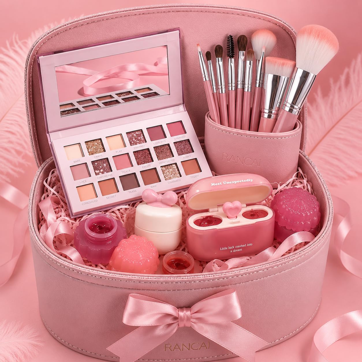 5 in. One makeup book Hot Glam Multi Colour Palette, Highly Pigmented, Blendable, highlter lip pallets eyeshadow blush concelar everything in one All Skin Tones, with Free Lip Oil-image-11