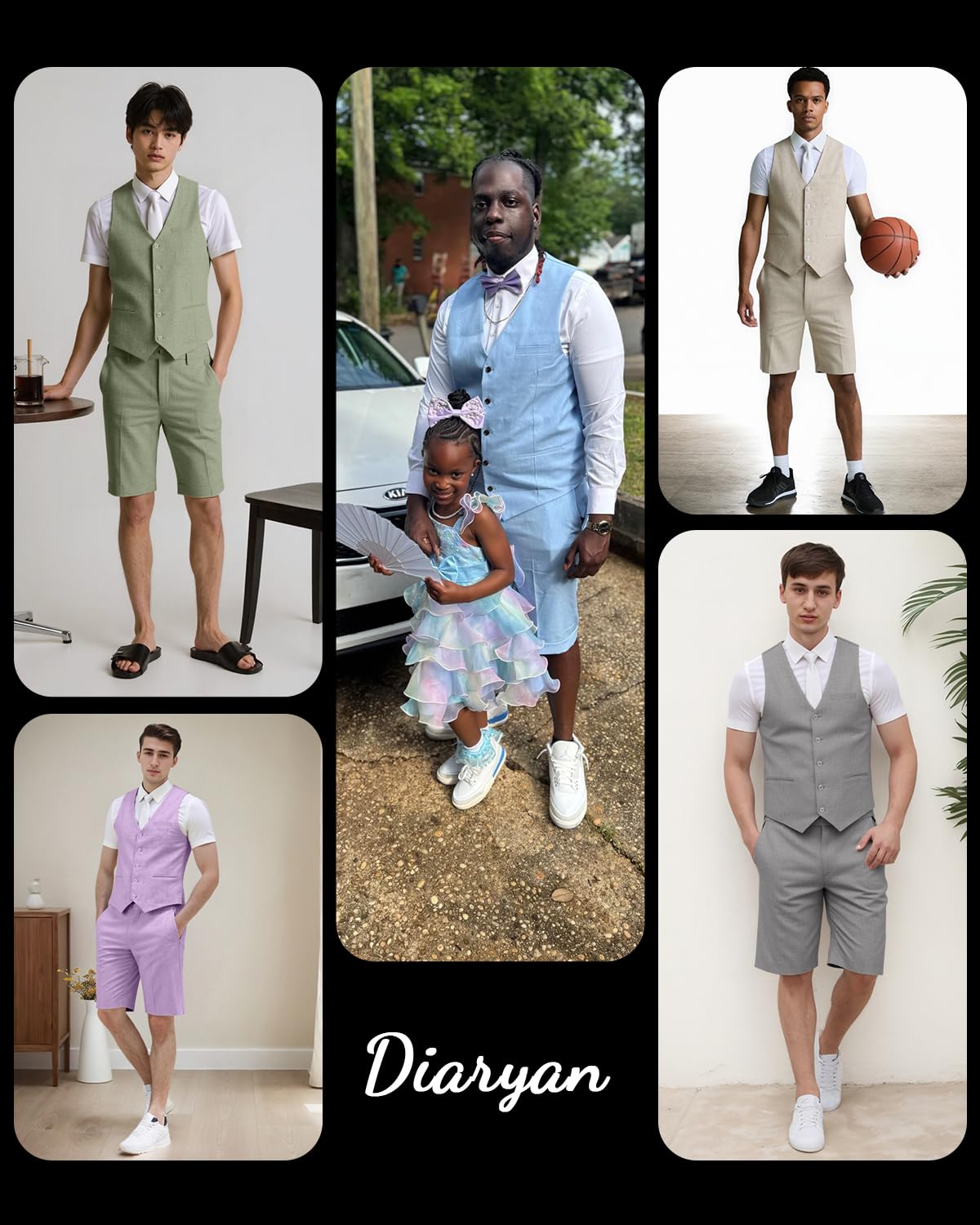 Costume 2 pièces en lin pour homme avec gilets courts et gilets pour homme - Tenue décontractée pour l'été, la plage, les garçons d'honneur, le mariage