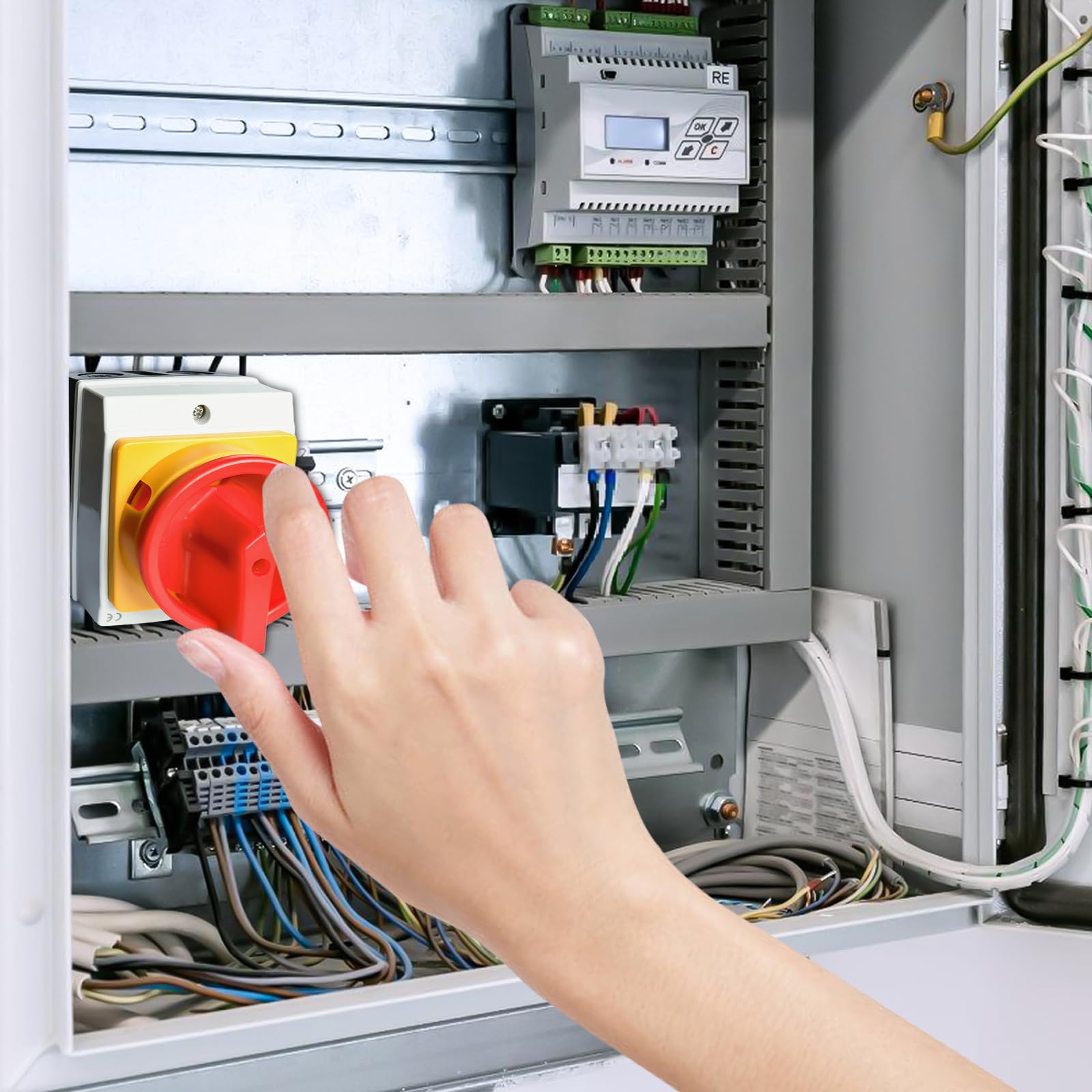 GAOUTO 25A 4-Pin Main Switch Circuit Breaker: Rotary Switch, Schwarz, Manual Operation - Image 3