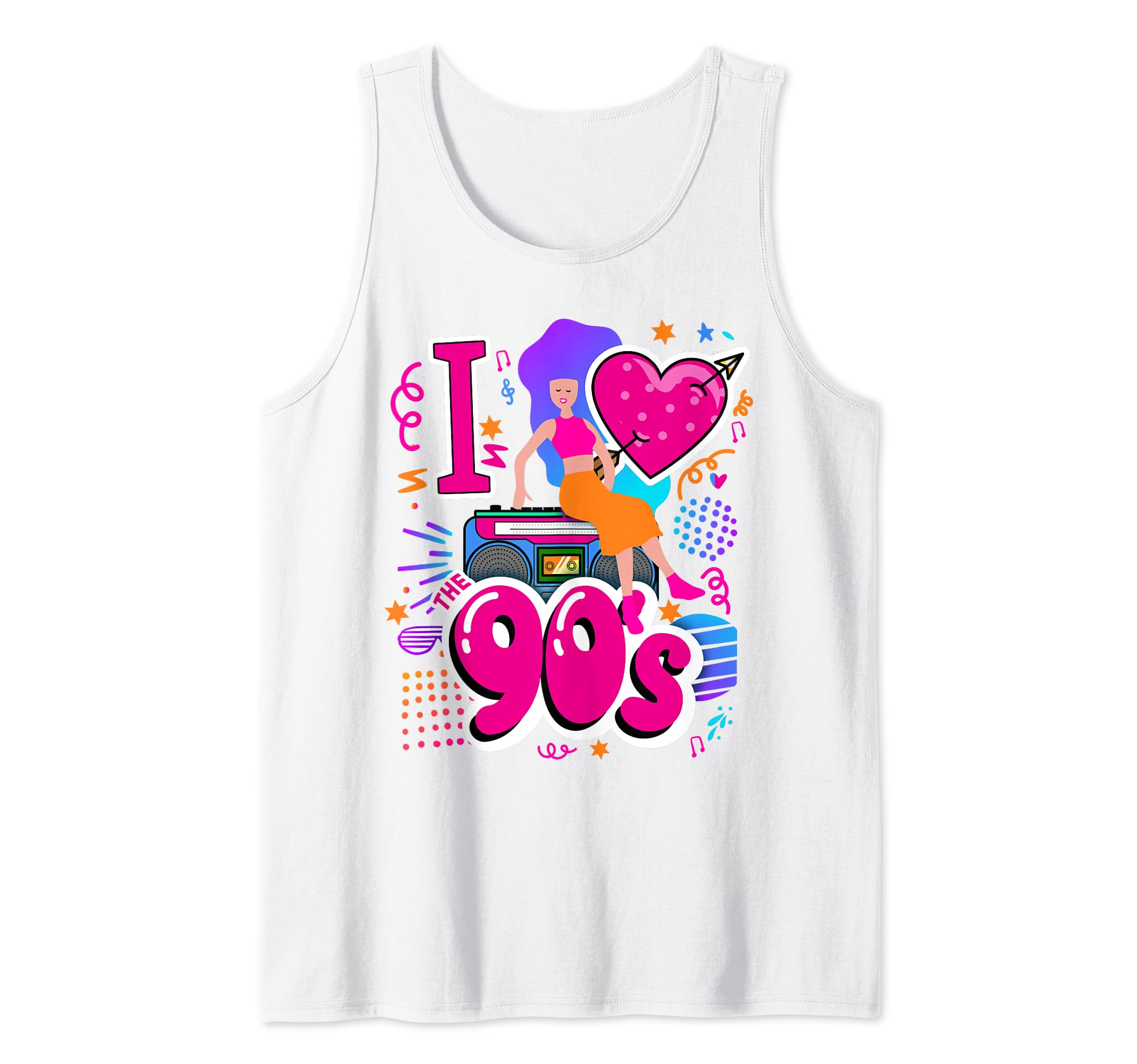 Camiseta 'I Love The 90s' – Diseño Vintage Con Boombox Y Patines, Unisex, Ideal Para Fiestas Y Regalos